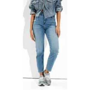 American Eagle Women 4 Regular Medium Wash "Mom Jean" Stretch Denim Jeans